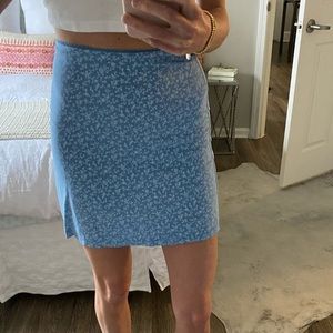 Blue Flower Print skirt